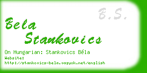 bela stankovics business card