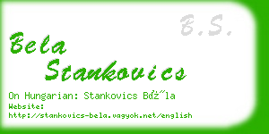 bela stankovics business card